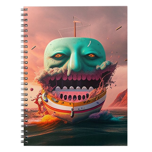 Caderno Espiral Barco Assustador (Frente)