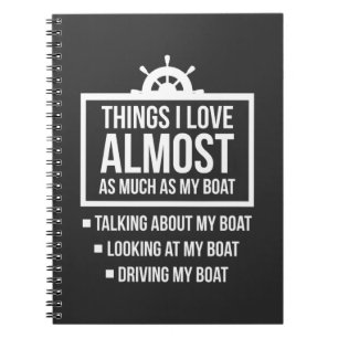 Caderno Espiral Barco de Humor do Proprietário do Barco Engraça
