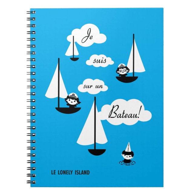 Caderno Espiral Barco do un do sur dos suis de Je! (Frente)
