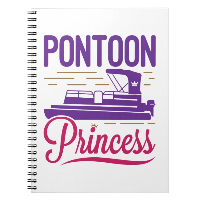 Caderno Espiral Barco Motor Pontooning da Princesa Pontoon (Frente)
