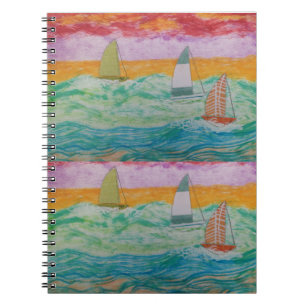 Caderno Espiral Barcos à vela