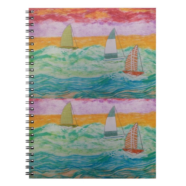 Caderno Espiral Barcos à vela (Frente)