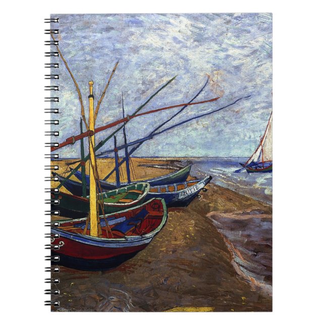 Caderno Espiral Barcos de Pesca na Praia (Frente)