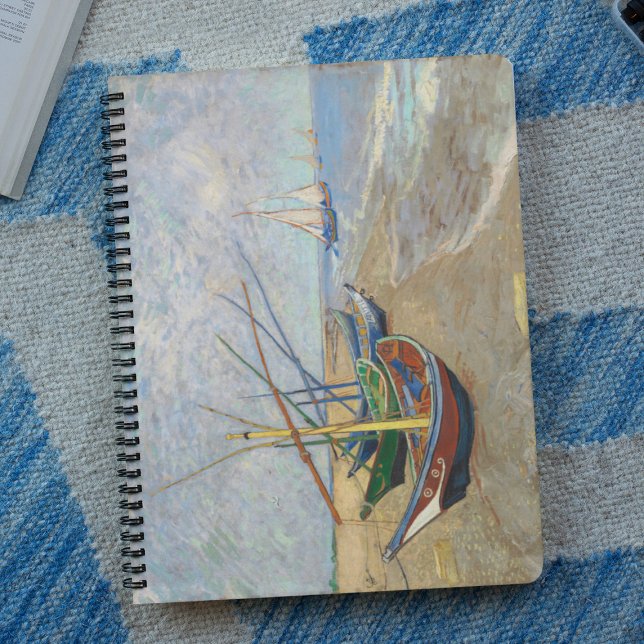 Caderno Espiral Barcos de pesca na praia por Vincent Van Gogh, (Criador carregado)