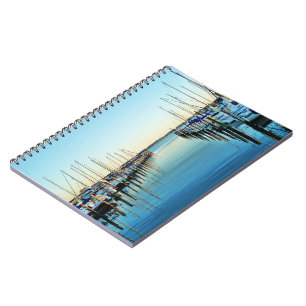 Caderno Espiral Barcos na Marina por Shirley Taylor