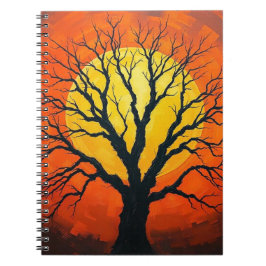 Caderno Espiral Bare Tree In Shadow With The Sun Notebook