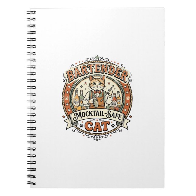 Caderno Espiral Barman Mocktail-Safe Gato Barman Mocktail-Safe (Frente)