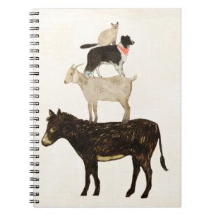 Caderno Espiral Barnyard Buds - Donkey, Goat, Dog, Cat