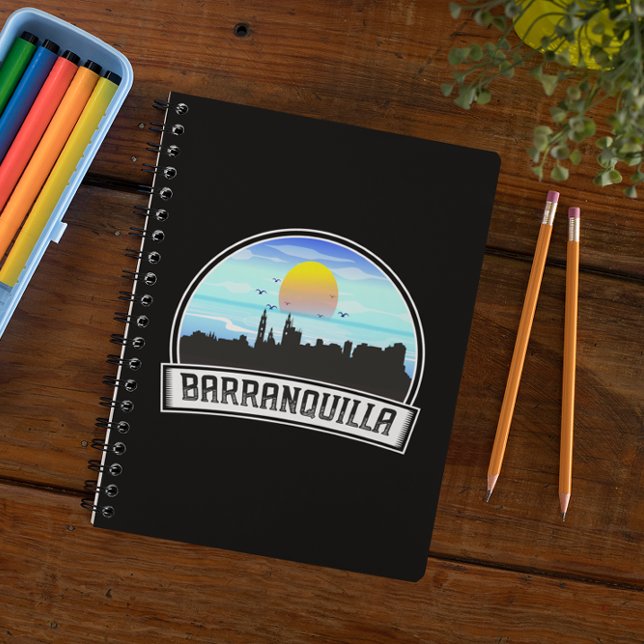 Caderno Espiral Barranquilla Colombia Skyline Panorama View (Barranquilla Colombia Skyline Panorama View Notebook)