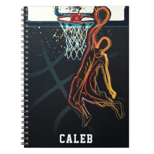 Caderno Espiral Basball Dunk Jump Disparou Moderno Urbano Legal