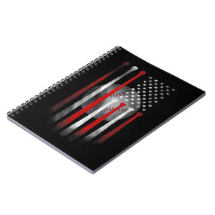 Caderno Espiral Baseball American Flag Vintage