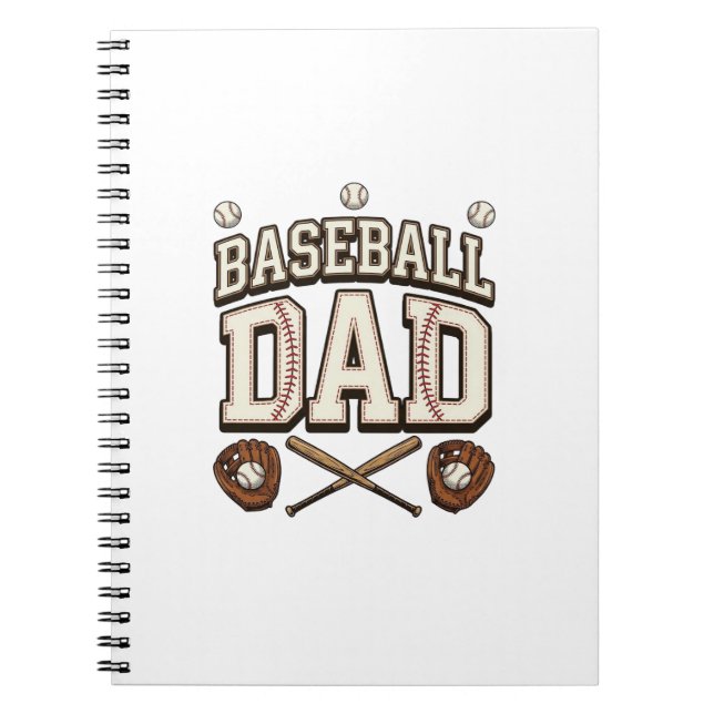 Caderno Espiral Baseball Antigo Dia dos Pais (Frente)