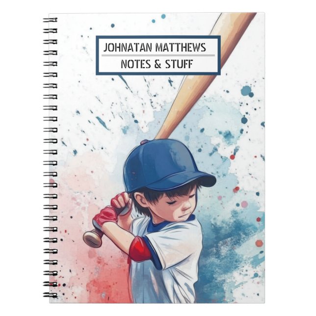 Caderno Espiral Baseball de volta aos esportes escolares Foto Note (Frente)