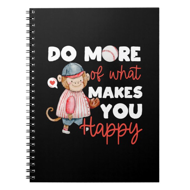 Caderno Espiral Baseball - Faça mais o que o torna feliz (Frente)