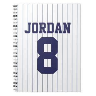 Caderno Espiral Baseball Jersey com nome e número personalizados