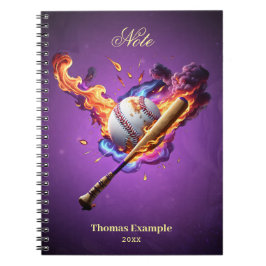 Caderno Espiral Baseball no Fogo.
