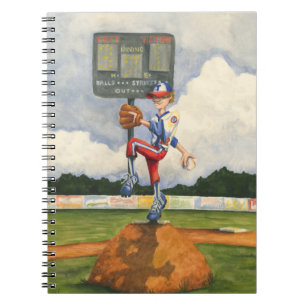 Caderno Espiral Baseball Pitcher em Mound por Jay Throckmorton
