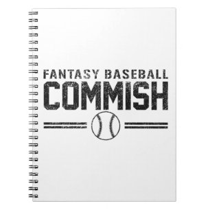 Caderno Espiral Basebol Commish da fantasia