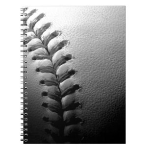 Caderno Espiral Basebol Preto e Branco Fechado