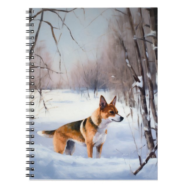 Caderno Espiral Basenji Deixou nevar o Natal (Frente)