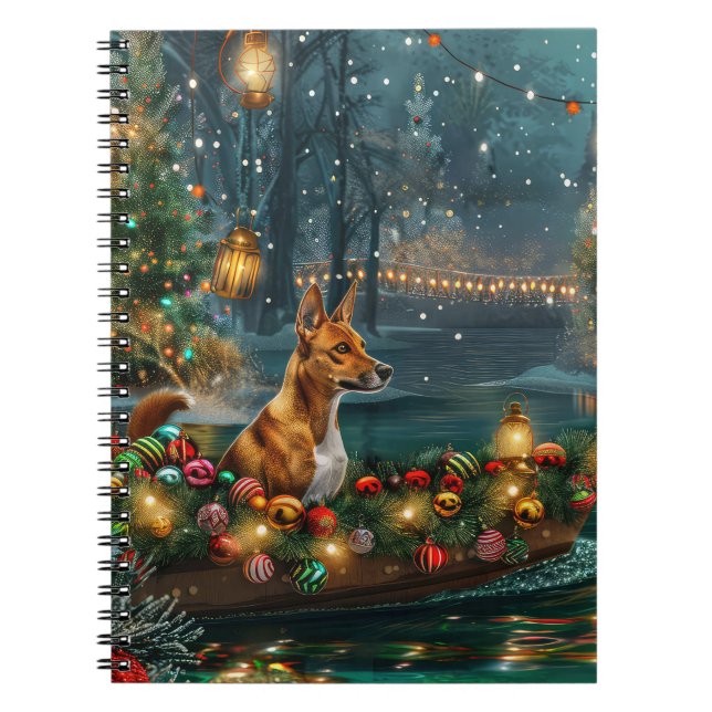 Caderno Espiral Basenji Natal Festivo Voyage (Frente)