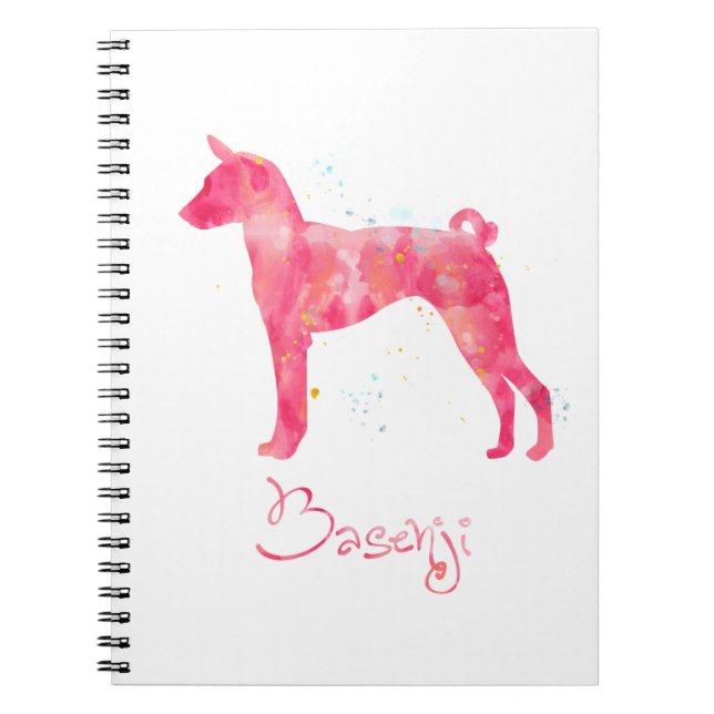 Caderno Espiral Basenji Watercolor (Frente)