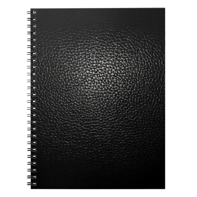 Caderno Espiral Básico e elegante notebook estilo Preto de Couro N (Frente)