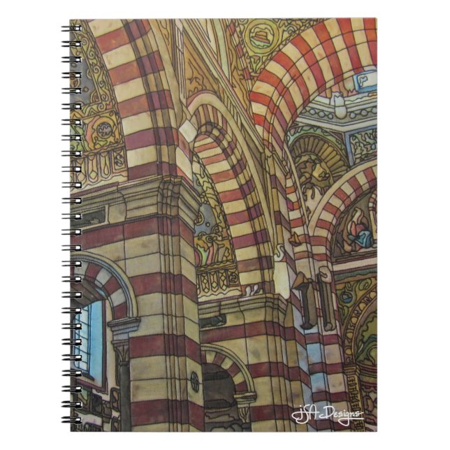 Caderno Espiral Basilica Notre Dame de la Garde Notebook (Frente)