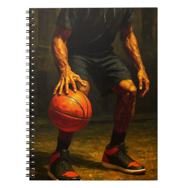 Caderno Espiral Basketball Art Notebook - Sports Design Journal (Frente)