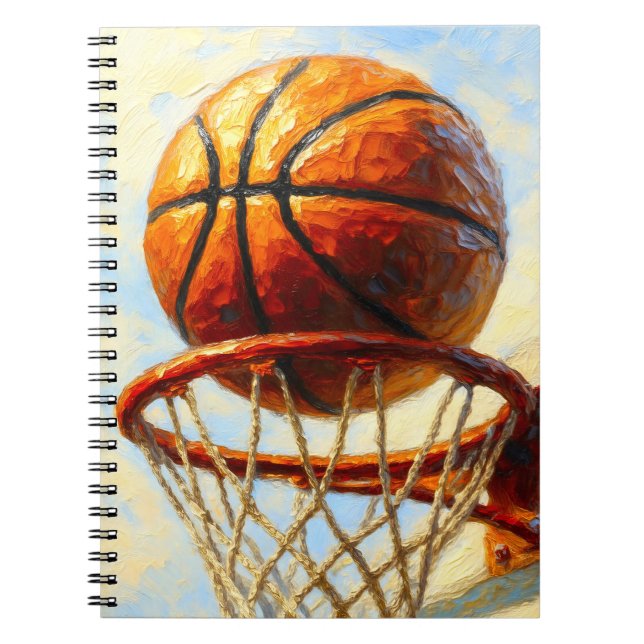 Caderno Espiral Basketball Art Notebook - Sports Design Journal (Frente)