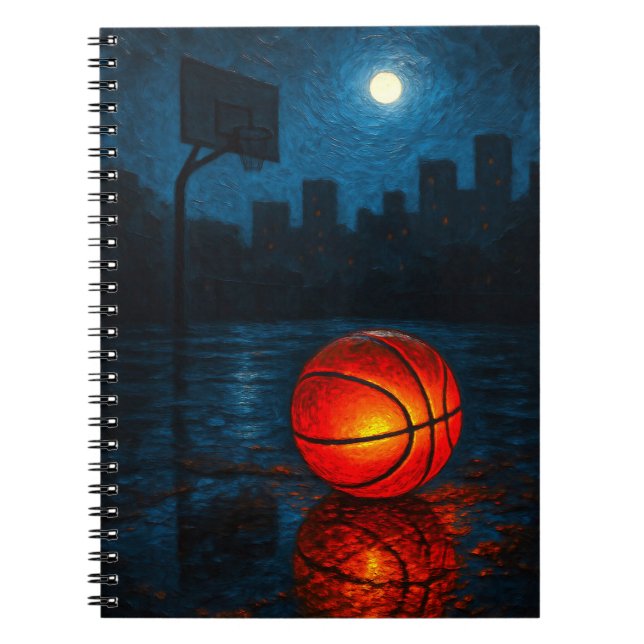 Caderno Espiral Basketball Art Notebook - Sports Design Journal (Frente)