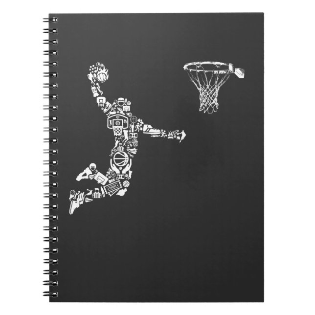 Caderno Espiral Basketball Player Athlete Dunk Art Sportsman (Frente)