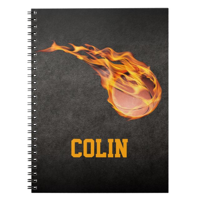 Caderno Espiral Basquete de Fiery Personalizado (Frente)