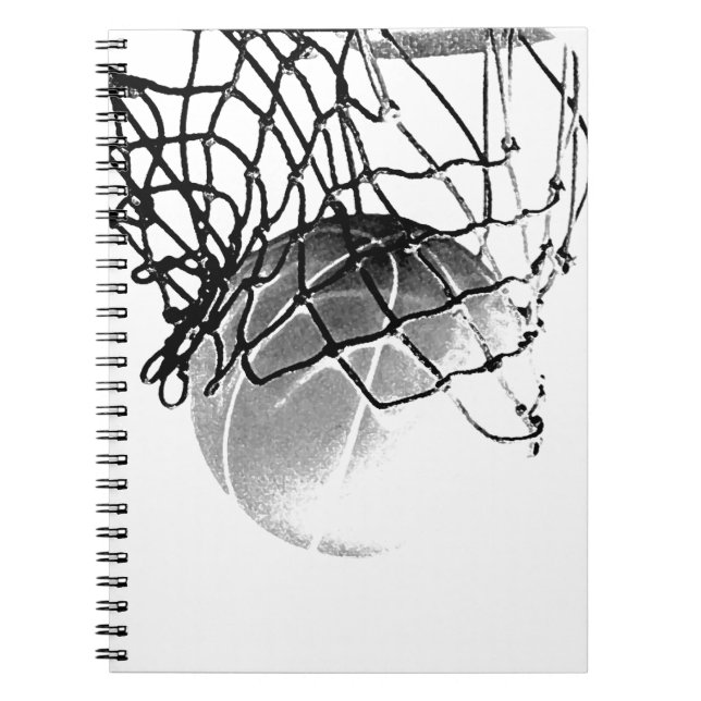 Caderno Espiral Basquete preto e branco (Frente)