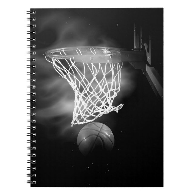 Caderno Espiral Basquete preto e branco (Frente)
