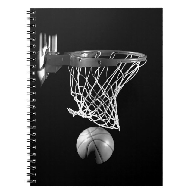 Caderno Espiral Basquete preto e branco (Frente)