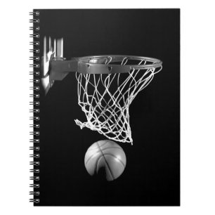 Caderno Espiral Basquetebol preto & branco
