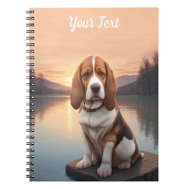 Caderno Espiral Basset Hound by Lake (Frente)