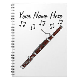 Caderno Espiral Bassoon Woodwind Musical Music Teacher Personaliza