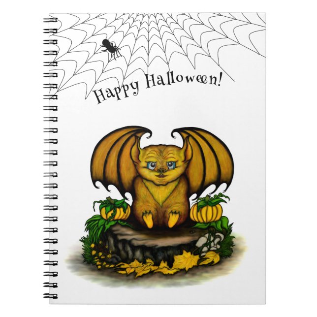 Caderno Espiral Bat Bonito do Halloween (Frente)