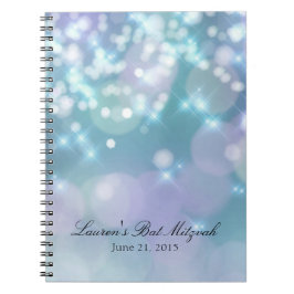 Caderno Espiral Bat Mitzvah Sparkle Luz Azul e Roxo
