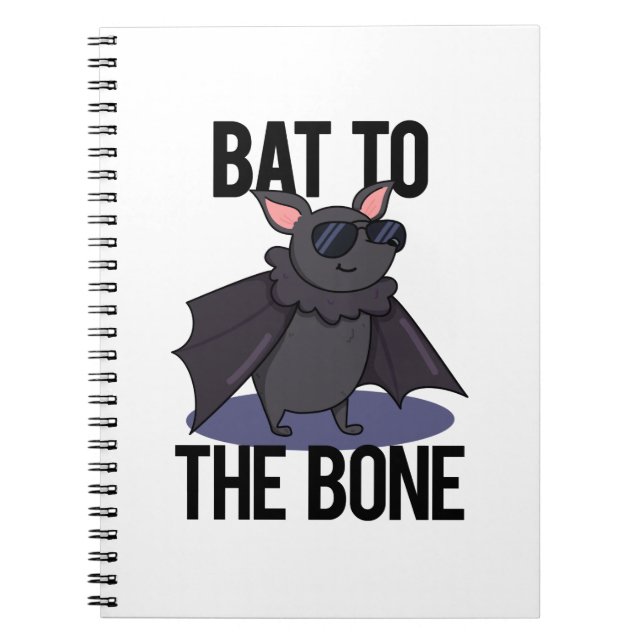 Caderno Espiral Bat To Bone Funny Animal Pun (Frente)