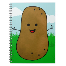 Caderno Espiral Batata Feliz Fofa no Jardim