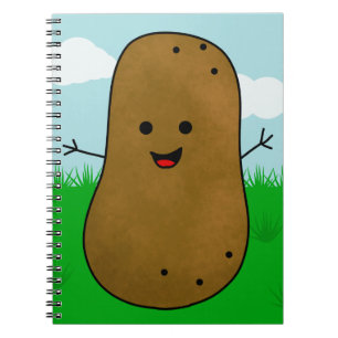 Caderno Espiral Batata Feliz Fofa no Jardim