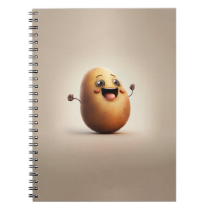 Caderno Espiral Batata Feliz Moderna em Jardim Presente