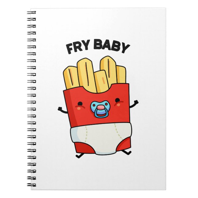 Caderno Espiral Batata Frita Engraçada Pun Baby  (Frente)