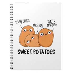 Caderno Espiral Batatas doces Comida engraçada