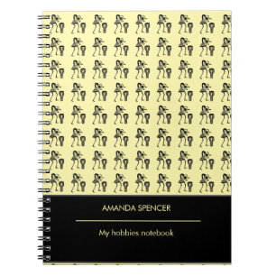 Caderno Espiral Baterista De Silhueta Cuta, Notebook De Foto Espir