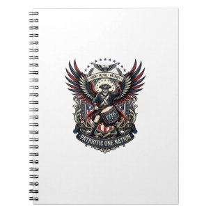 Caderno Espiral Baterista Patriótico Da Música De Liberdade Rock M