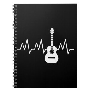 Caderno Espiral batida acústica do coração da guitarra